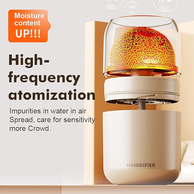 Portable Mini Humidifier, 300ml Small Cool Mist Humidifier, USB Personal Desktop Humidifier for Baby Bedroom Travel Office Home, Auto Shut-Off, 2 Mist Modes, Super Quiet