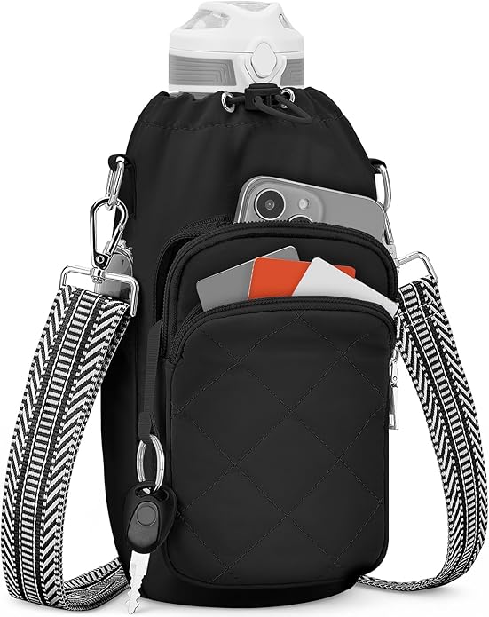 SYTRAH Water Bottle Bag Crossbody,Insulated Water Bottle Purse Crossbody Water Bottle Holder with Strap 40 oz
