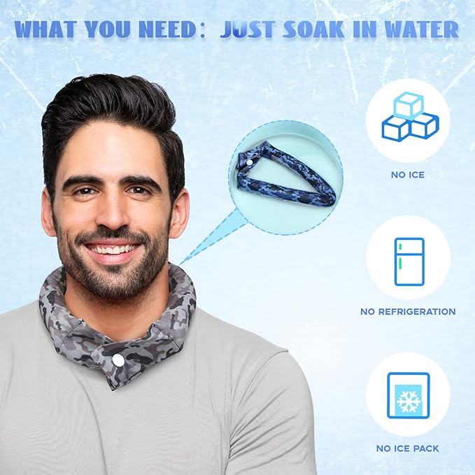 Xuhal 6 Pieces Cooling Neck Wraps Cooling Bandana Neck Cooler Ice Cooler Scarf for Women Summer Outdoor Sport Activity