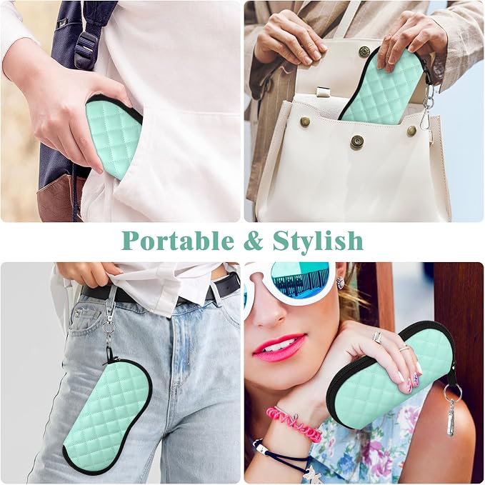 MoKo Sunglasses Soft Case Ultra Light Neoprene Zipper Eyeglass Case for Men Women