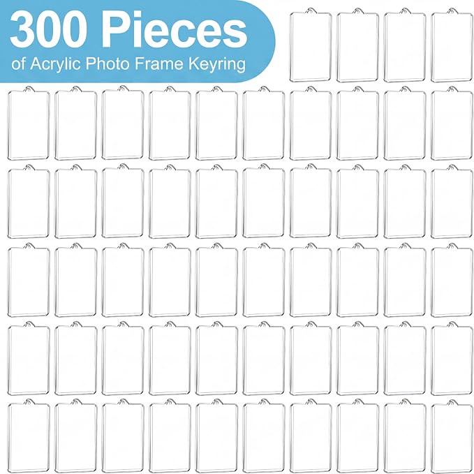 Yaomiao Acrylic Photo Frame Keychain Holder Photo Picture Insert Blank Keyring for DIY Craft