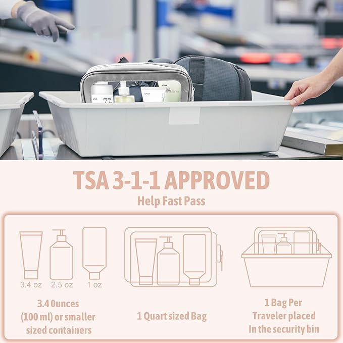 YOPCDJ 5PCS Diaper Bag Organizer Pouch Set, TSA Approved Toiletry Bag,Clear Waterproof TPU Makeup Bag Set Travel Organizer Bags for Women and Kids,Mothers Day Gifts