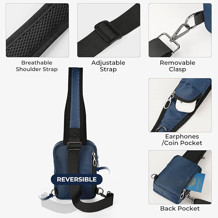 BROADREAM Sling Bag, Crossbody Bag with Anti-Theft Lock Zipper, RFID Blocking & Water Resistant for Travel Work Sport