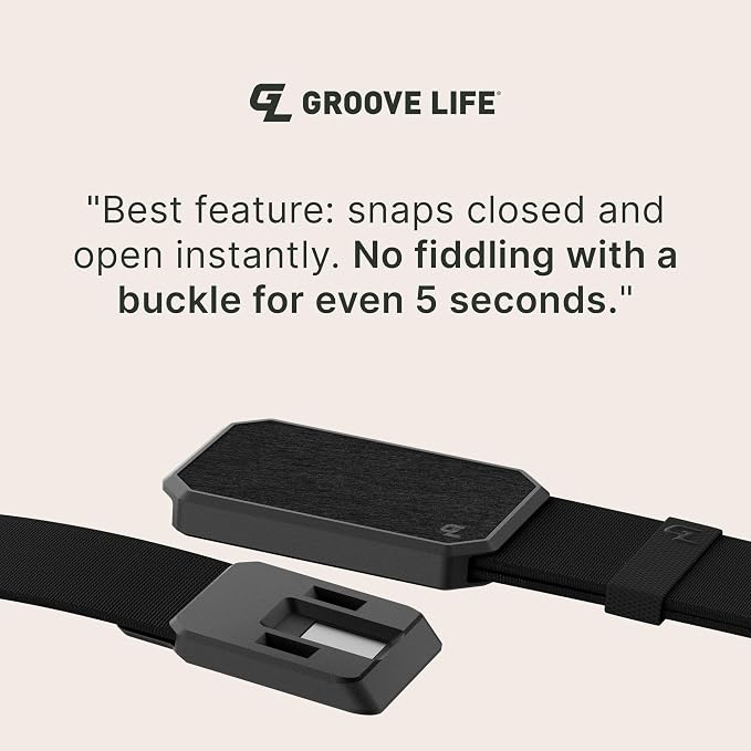 Groove Life Groove Belt OG - Men's Work Belt - Stretch Nylon, Magnetic Buckle, Adjustable, Comfortable, Tactical, EDC