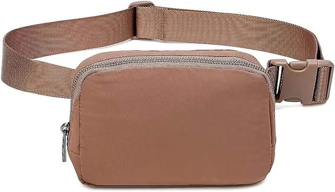 Belt Bag for Women Fanny Pack Dupes, Fashion Crossbody Waist Pack Bag with Adjustable Strap, Everywhere Belt Bag for Travel Outdoors Running Hiking(Brown2)