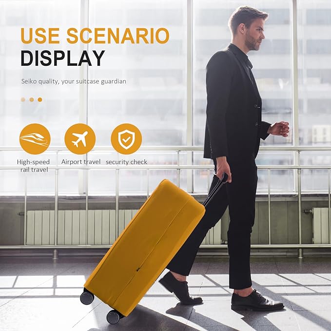 Travel Luggage Cover - Scratch-Resistant Suitcase Protector, Fit 22-23 Inch (Yellow)