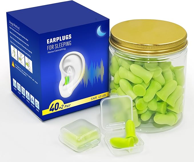 Ear Plugs for Sleeping Noise Cancelling - 40dB Ear Plugs for Noise Reduction - Calmer Earplugs for Concert Sleep Travel Study Work - Hearing Protection Sound Blocking-42 Pairs Green