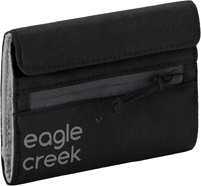 Eagle Creek Stash RFID Wallet - Wallet with RFID-Blocking Technology - Internal Organization for Cards & Cash - Convenient See-Through Window for ID - Lightweight & Durable - Trifold, Black