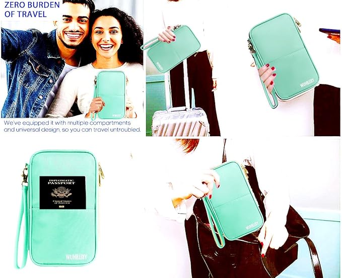 Secure,Practical, Valuable RFID Family Passport holder, Travel wallet, Travel document manager, Three-layer Design, Strong Storage Function