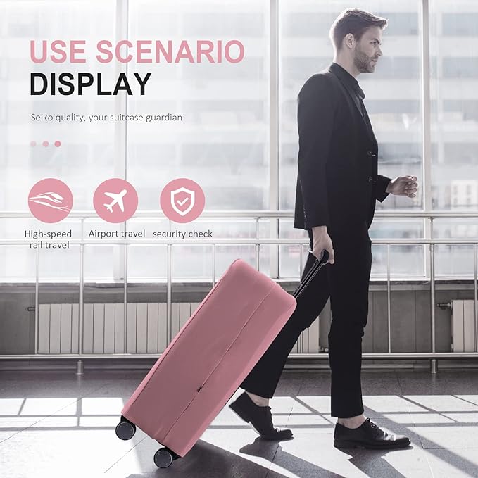 Travel Luggage Cover - Scratch-Resistant Fit 19-31 Inch, Pink, XL(28-29 inch)