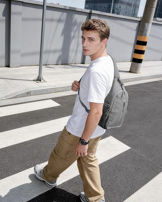 WATERFLY Sling Bag Crossbody Backpack: 8L RFID Anti Theft Cross Body Shoulder Bag Travel Crossover Side Bag for Men Women