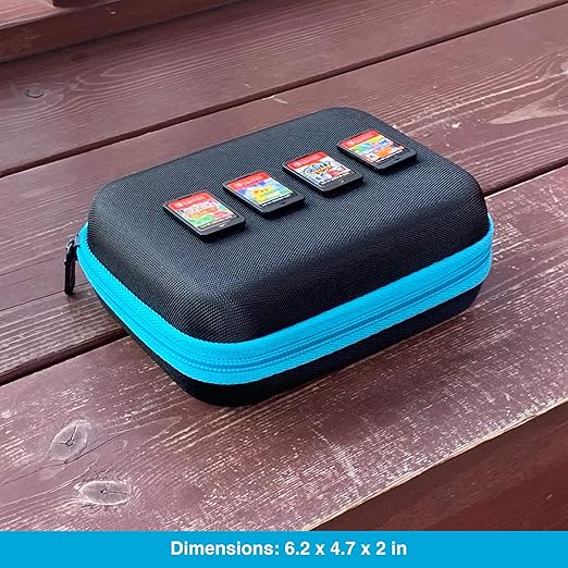 ButterFox 64 Switch Game Case for Nintendo Switch, Switch Game Card Storage Holder or SD Memory Card Case (64 Black/Blue)
