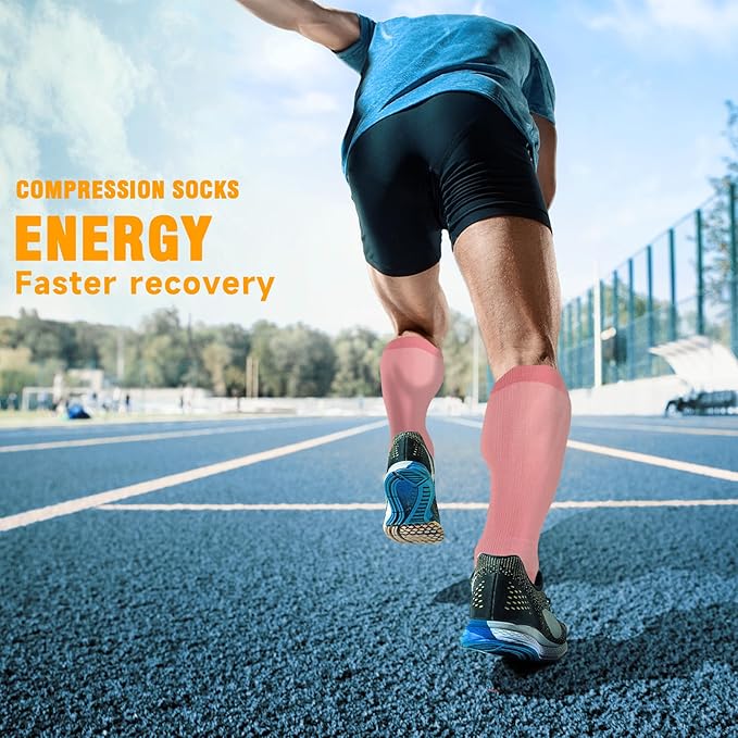 cerpite Compression Socks for Women & Men 6 Pairs Knee High Compression Socks 20-30 mmhg Best for Running,Nurse,Travel