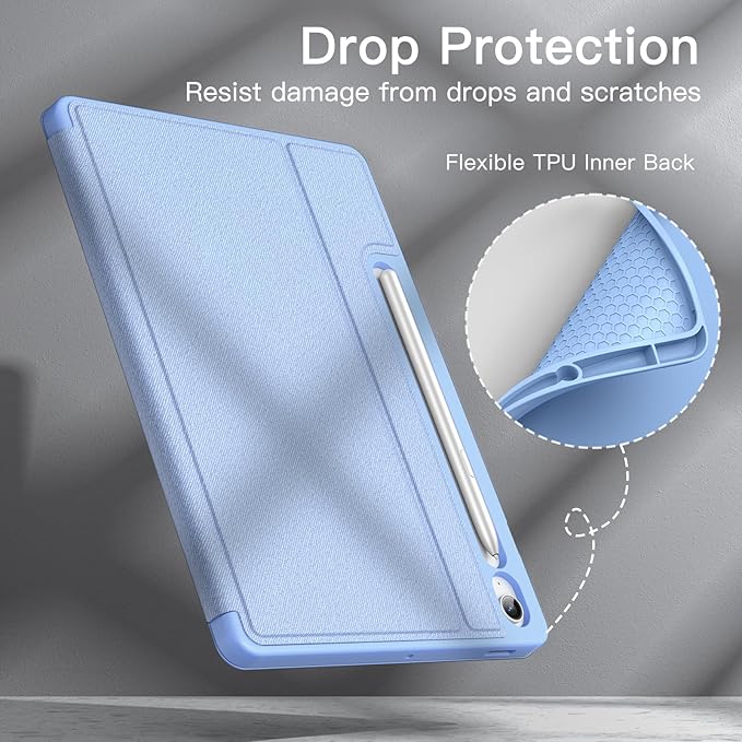 JETech Case for Samsung Galaxy Tab S10 Lite / S10 FE / S9 FE 10.9-Inch with S Pen Holder, Slim Folio Stand Protective Tablet Cover, Multi-Angle Viewing (Blue)