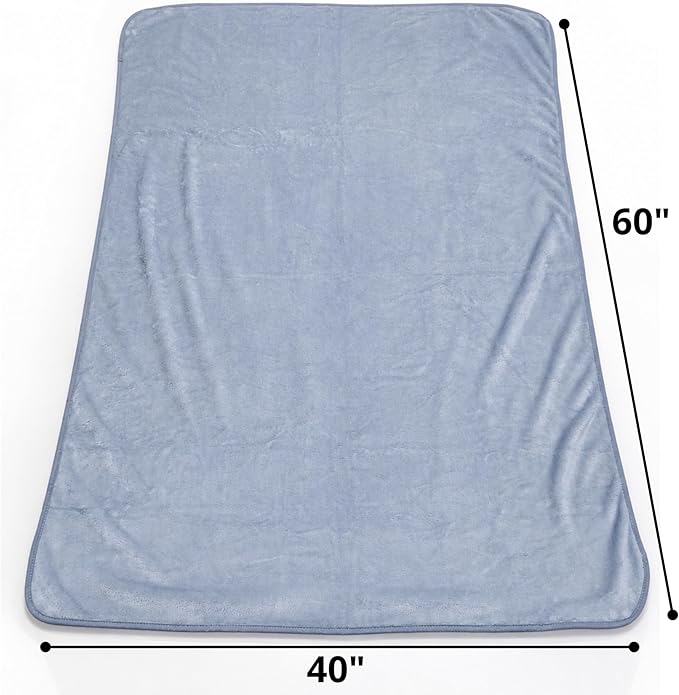 Travel Blanket Airplane Compact with Bag, Soft 40" x 60" Blanket with Luggage Strap & Underseat Personal Item Organizer for Flights, Home & Office, Grey
