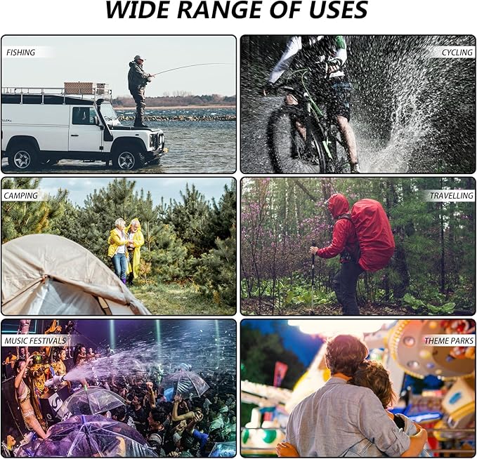 CHGANG 3 Pack Disposable Rain Ponchos For Adults,Ponchos Adults for Men and Women with Hood Family Pack,Emergency Rain Ponchos For Camping,Travelling,Festivals Essentials