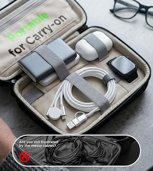 Travel Essentials for Apple Watch Charger,iPhone Charger,3 in 2 Type C/Lightning/Magnetic Travel Charging Cable,Portable Multi Charging Cable for Apple Watch, iPhone 17‑11,Samsung S26,Car,Camera–4ft