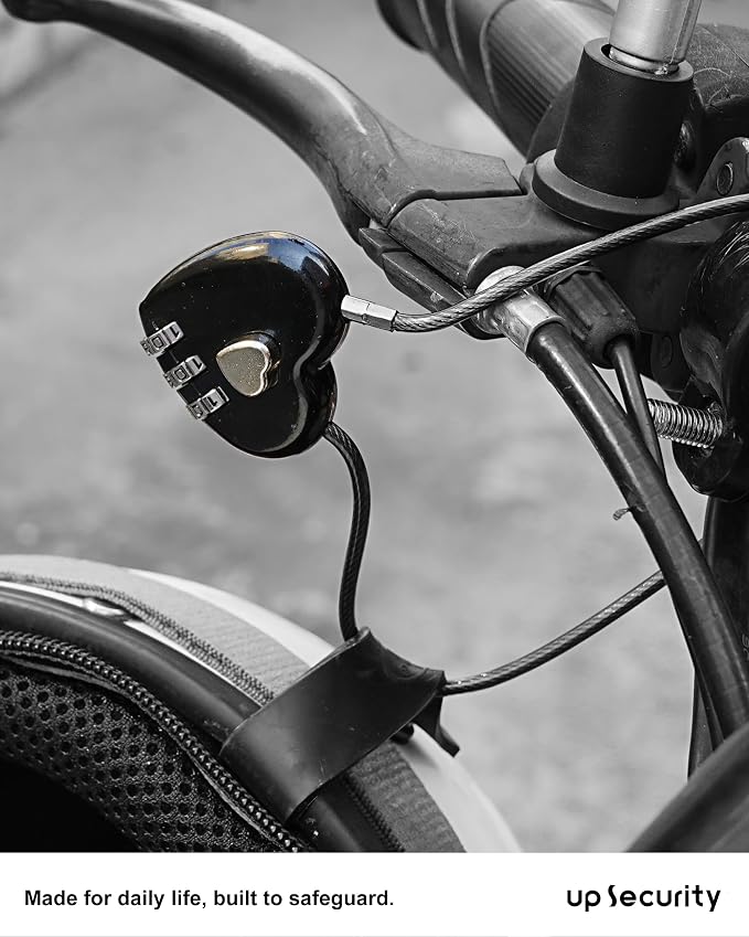 3 Digit Combination Lock Cable 1 ft, Combo Long Cable Lock with Code, Thin Wire Small Padlock Combination, for Travel Luggage, Backpack, Cabinet, Fridge Door, Bike Motorcycle Helmet