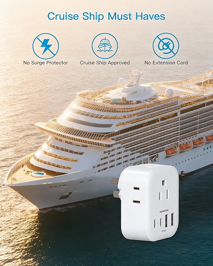 Australia Plug Adapter 2 Pack, HANYCONY New Zealand Power Adapter with 4 Outlets 4 USB (2 USB C), Type I Travel Adapter for US to Australian Argentina AU China Fiji Samoa Tonga Kiribati