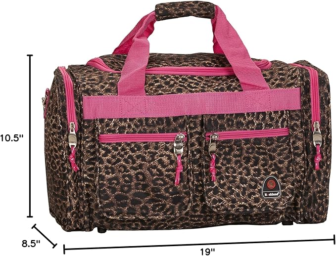 Rockland 19" Polyester Duffel Bag, Pink Leopard