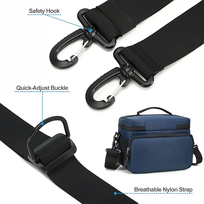 Padwa Lifestyle Blue Small Portable Camera Bag - Compact Nylon Camera Photography Bag Weather Resistant with Lens Compartment,Casual Camera Bag for Small Digital,SLR,Mirrorless Cameras