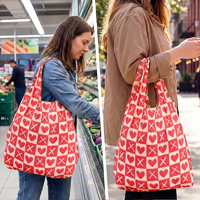 Stelle Lightweight Reusable Grocery Bag with Handles Ripstop Nylon Foldable Tote Shopping Bags for Travel and Groceries