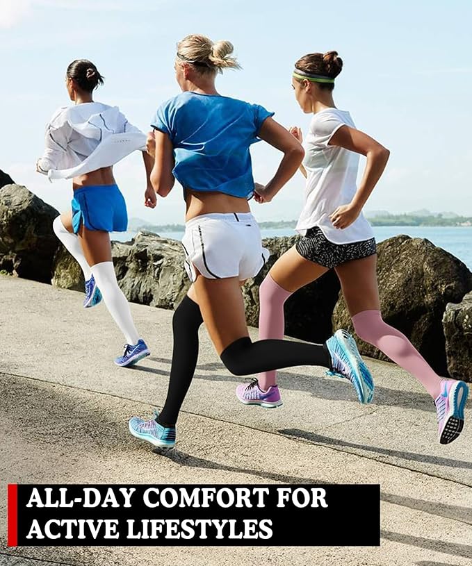 Aoliks Compression Socks for Women & Men 4 Pairs, Best Support for Nurses Running Travel