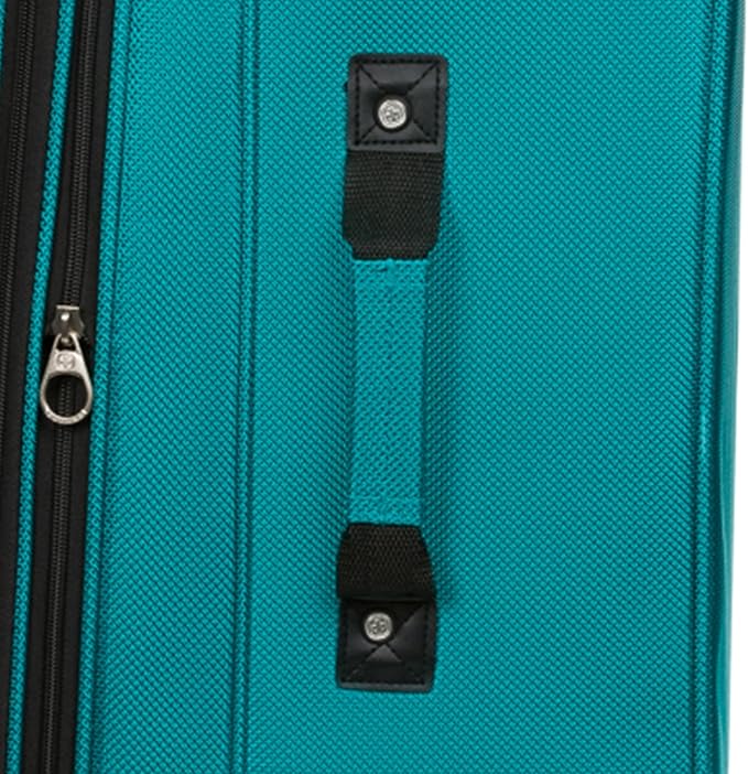 SWISSGEAR Sion Softside Expandable Spinner Luggage Durable Lightweight Travel Suitcase, Teal, Checked-Large