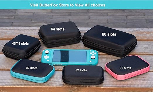 ButterFox 64 Switch Game Case for Nintendo Switch, Switch Game Card Storage Holder or SD Memory Card Case (64 Pink/Black)