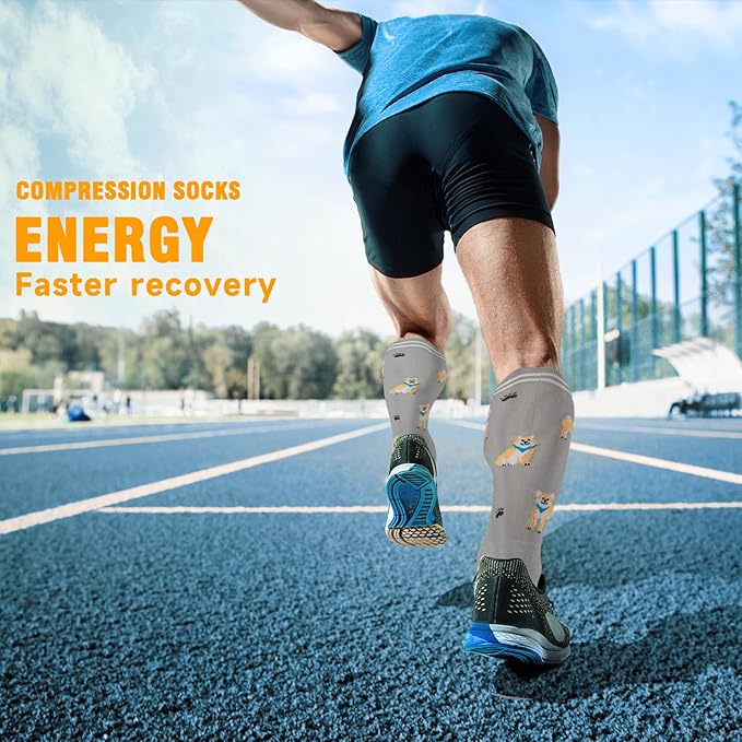 cerpite Compression Socks for Women & Men 6 Pairs Knee High Compression Socks 20-30 mmhg Best for Running,Nurse,Travel