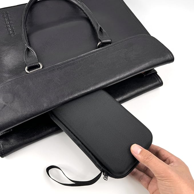 Universal Portable Hard EVA Carrying Case for Power Bank External Hard Drive Cell Phone USB Charging Cable Cord, Shockproof Protective Electronic Organizer Zipper Enclosure -Black