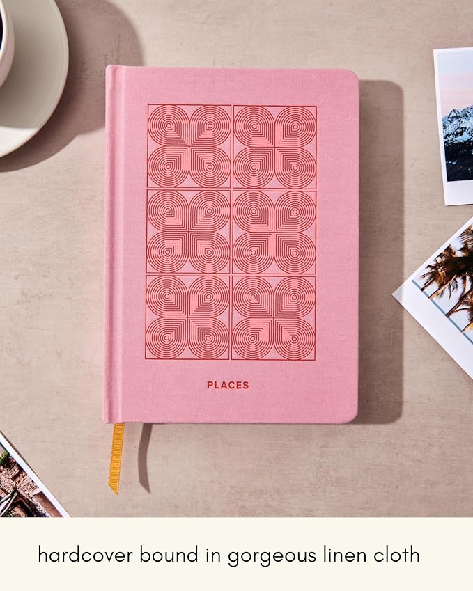 Kunitsa Co. Travel Journal - Guided Notebook for Travelers to Plan & Reflect on Vacations & Trips. Keepsake Travel Gift, Lavender Pink
