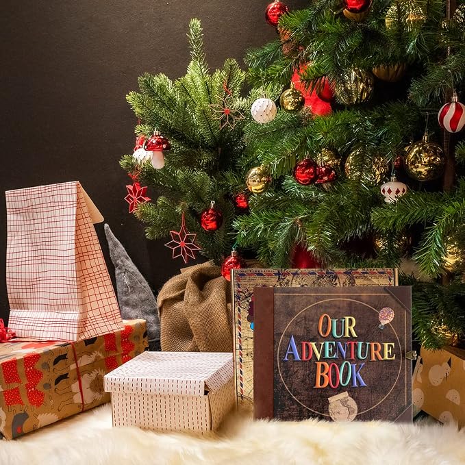 Our Adventure Book Retro Vintage, DIY Scrapbook Photo Album Travel Diary, Multipurpose Guestbook Memory Journal, Ideal Gift for Wedding Anniversary Travel Baby Friends Souvenir Keepsake