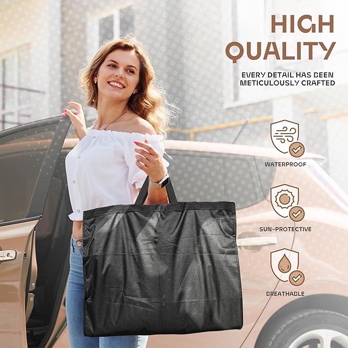 Lazebox 65" Travel Garment Bag with Accessories Zipper Pocket, Heavy Duty Suit Bag for Suits, Tuxedos, Dresses, Coats, Black, 1 pack