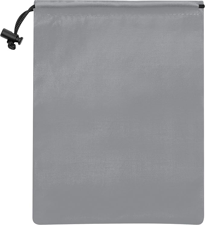 PALTERWEAR Drawstring Pouch (6 x 8 Inch, 12 Pack, Grey) Nylon Cinch Bag with Toggle for Travel, Gym and Office