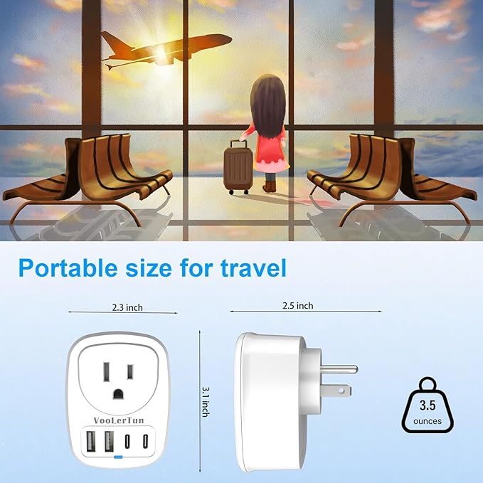 Outlet with USB Ports Cruise Approved Power Strip Wall Outlet Extender Splitter, USB Outlet Plug 2 Pack for Dorm School Office Home Cruise Essentials