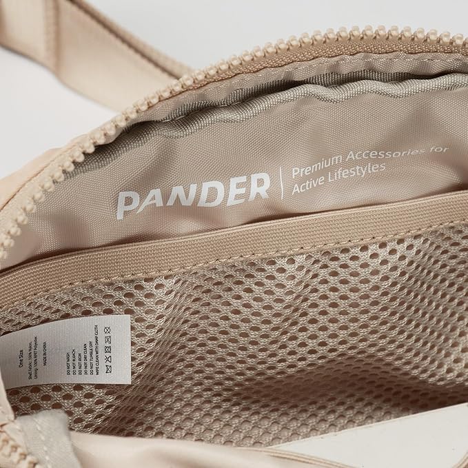 Pander Belt Bag Large 2L, Nylon Fanny Pack Purse for Women and Men with Adjustable Strap