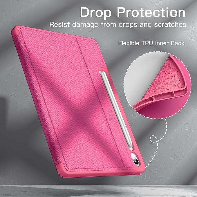 JETech Case for Samsung Galaxy Tab S10 Lite / S10 FE / S9 FE 10.9-Inch with S Pen Holder, Slim Folio Stand Protective Tablet Cover, Multi-Angle Viewing (Pink)