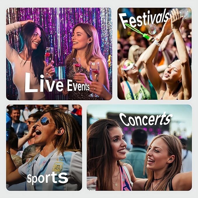 Concert Ear Plugs Ear Protection 19db,Reusable,Patented Moon Design,5-layer Filter, XS S M L Silicone Tips With Carry Case,Long-Wear Comfort Earplugs For Concert,Loud Music,Rave,Festival