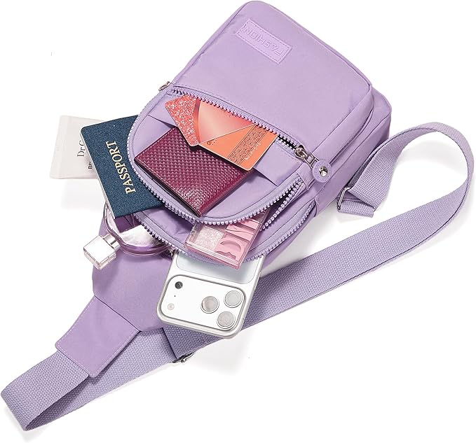 Banelu Small Sling Backpack Crossbody Bags for Women, Small Sling Bag Cross Body Bag Crossbody Purses - Purple