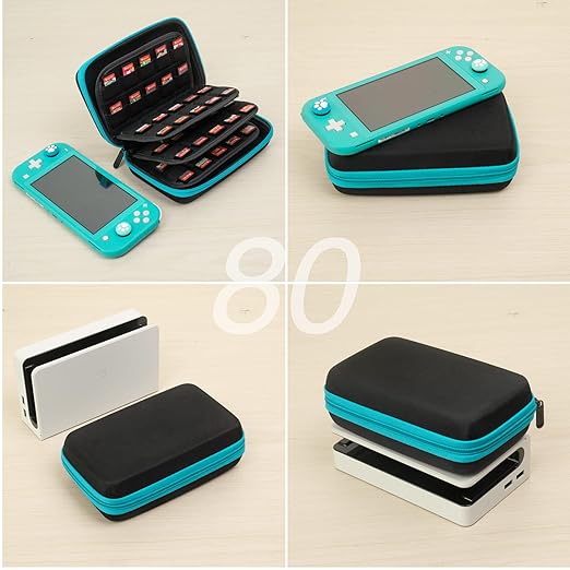 ButterFox 80 Switch Game Case for Nintendo Switch/Swith2, Switch Game Card Storage Holder or SD Memory Card Case (80 Black)