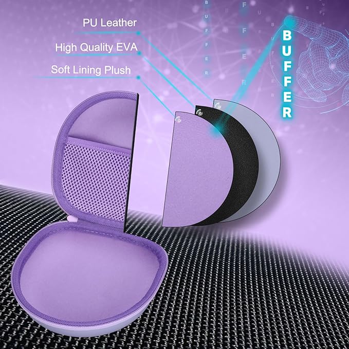 Headphone Case Compatible with JBL/Beats/BERIBES/Jlab/Picun/TOZO/KVIDIO/Soundcore Anker/Skullcandy Noise Cancelling Over-Ear Headphones, Pearl Purple
