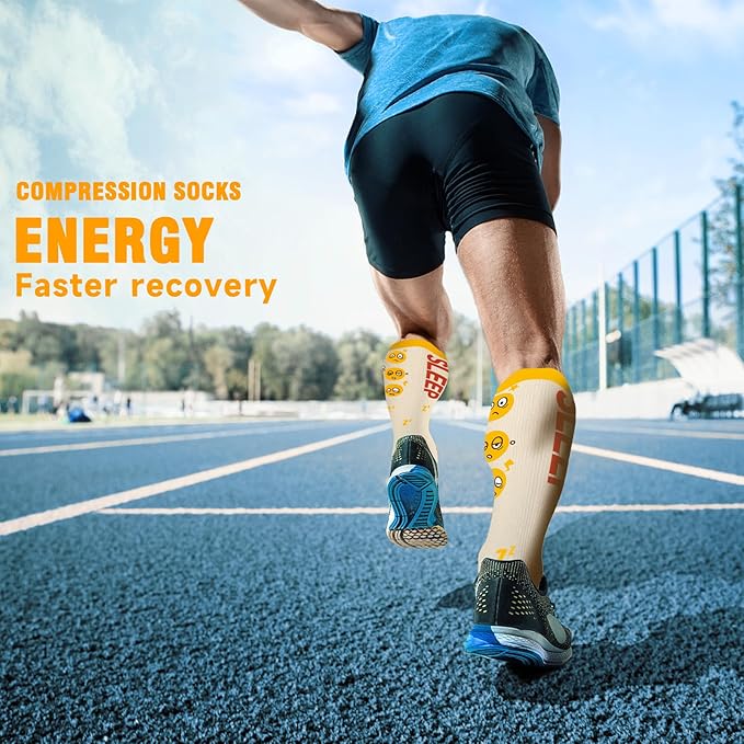 bropite Flora Compression Socks for Women & Men-Knee high 6 Pairs 20-30mmhg Support Running Nurse Travel