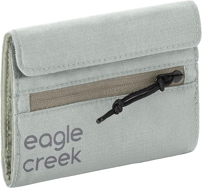 Eagle Creek Stash RFID Wallet - Wallet with RFID-Blocking Technology - Internal Organization for Cards & Cash - Convenient See-Through Window for ID - Lightweight & Durable - Trifold, Storm Grey