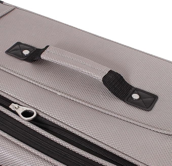 SWISSGEAR Sion Softside Expandable Spinner Luggage Durable Lightweight Travel Suitcase, Pewter, Checked-Medium