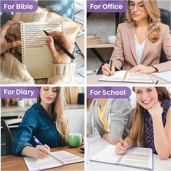 Taja Lined Spiral Journal Notebook for Women & Men, 140 Pages, College Ruled Hardcover Notebook for Work & Note Taking, Journals for Writing, A5(5.7" x 7.9") – Amethyst Purple