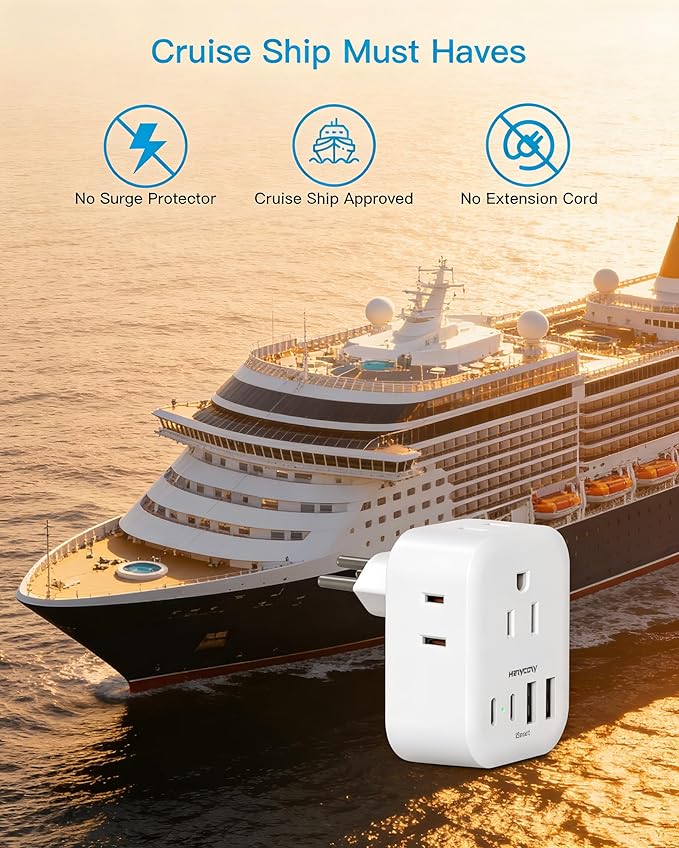 Switzerland Travel Plug Adapter 2 Pack, HANYCONY Type J Switzerland Power Adapter with 4 Outlets 4 USB (2 USB-C), Swiss Plug for US to Switzerland Rwanda Jordan Liechtenstein Madagascar