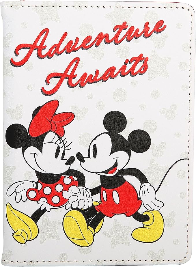 Disney Mickey & Minnie Mouse Passport Holder, Officially Licensed Passport Holder for Women, Travel Essentials for Women