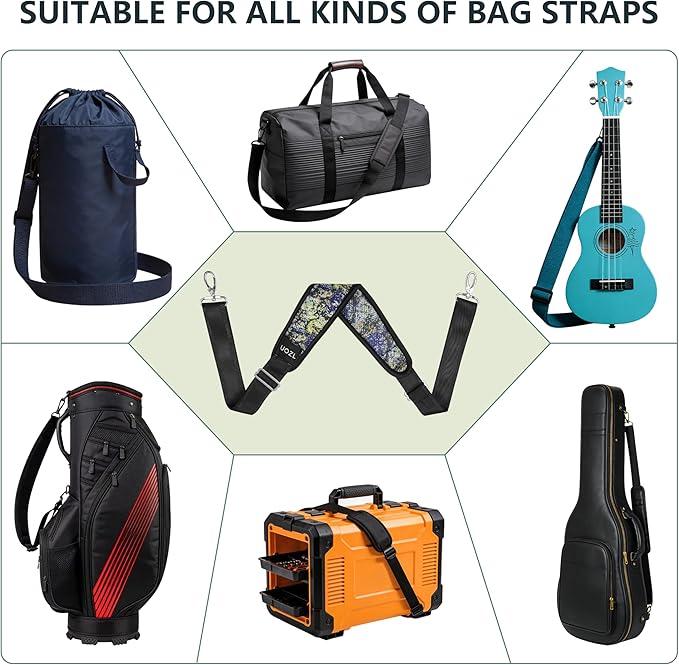 67 Inch Shoulder Straps, Soft with Ultra-Thick Fixed Shoulder Pad, Two Way Independently Adjustable Buckle Replacement Straps for Laptop Bag Messenger Bag Tool Bag Luggage,MixYellow