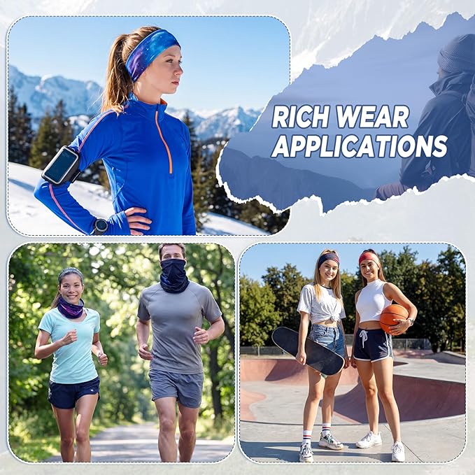 Cuffbow 12 Pack Neck Gaiters Face Mask Balaclava for Men Women Cooling Neck Gaiter Summer UV Protection Scarf